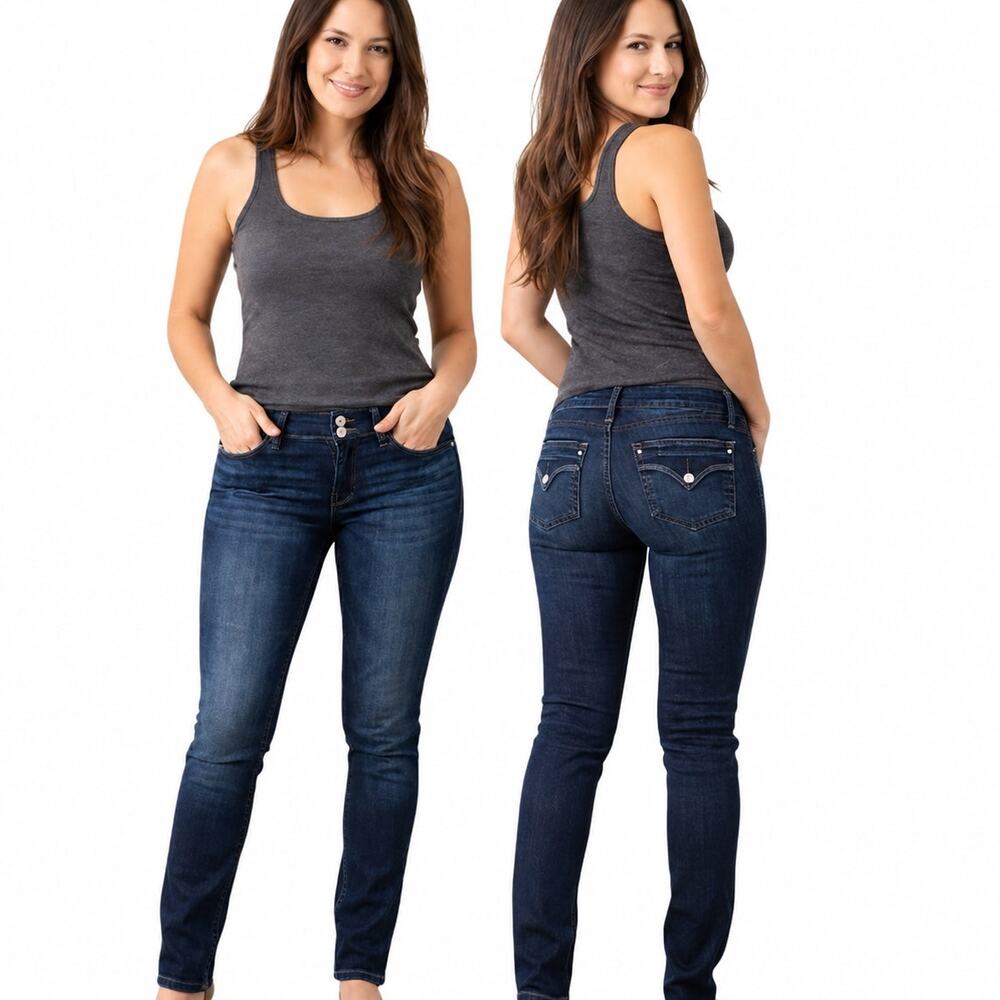 Hudson Jeans Dark Blue Collin Flap Pocket Skinny Low Rise Y2K Size 24